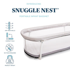 Snuggle Nest Bassinet vented walls fold out legs