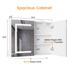 Wall mounted medicine cabinet with LED mirror by Snughome