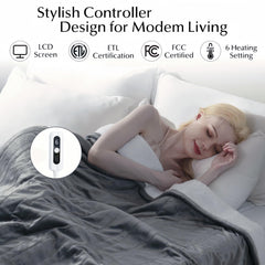 Electric blanket controller LCD display showing settings