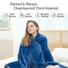 SNUGSUN heated blanket throw Newport Blue 50x60 size