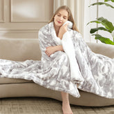 SNUGSUN heated blanket dual sided faux fur and sherpa full size