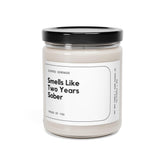 Sobriety Candle 9oz in clear jar with black lid