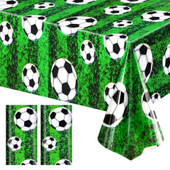 Green grass soccer field design tablecloth 54x108 inches 2 pack