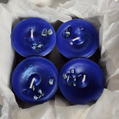 Sodalite gemstone inside Archangel Michael votive set