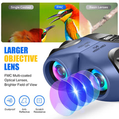 Soft rubber eyepieces protect eyes