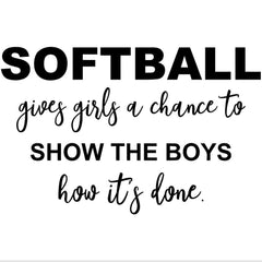 Softball silhouette vinyl sticker for girls room