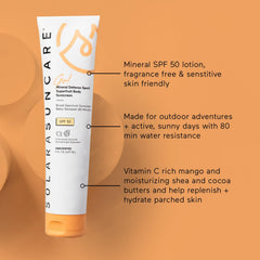 Solara Suncare Go Mineral Defense SPORT Body Sunscreen dermatologically tested for sensitive skin