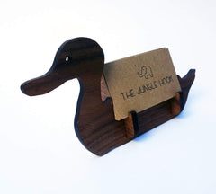 Desk accessory holds about 25 standard business cards