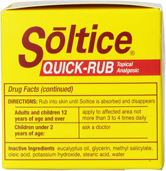 Warming greaseless formula Soltice topical rub