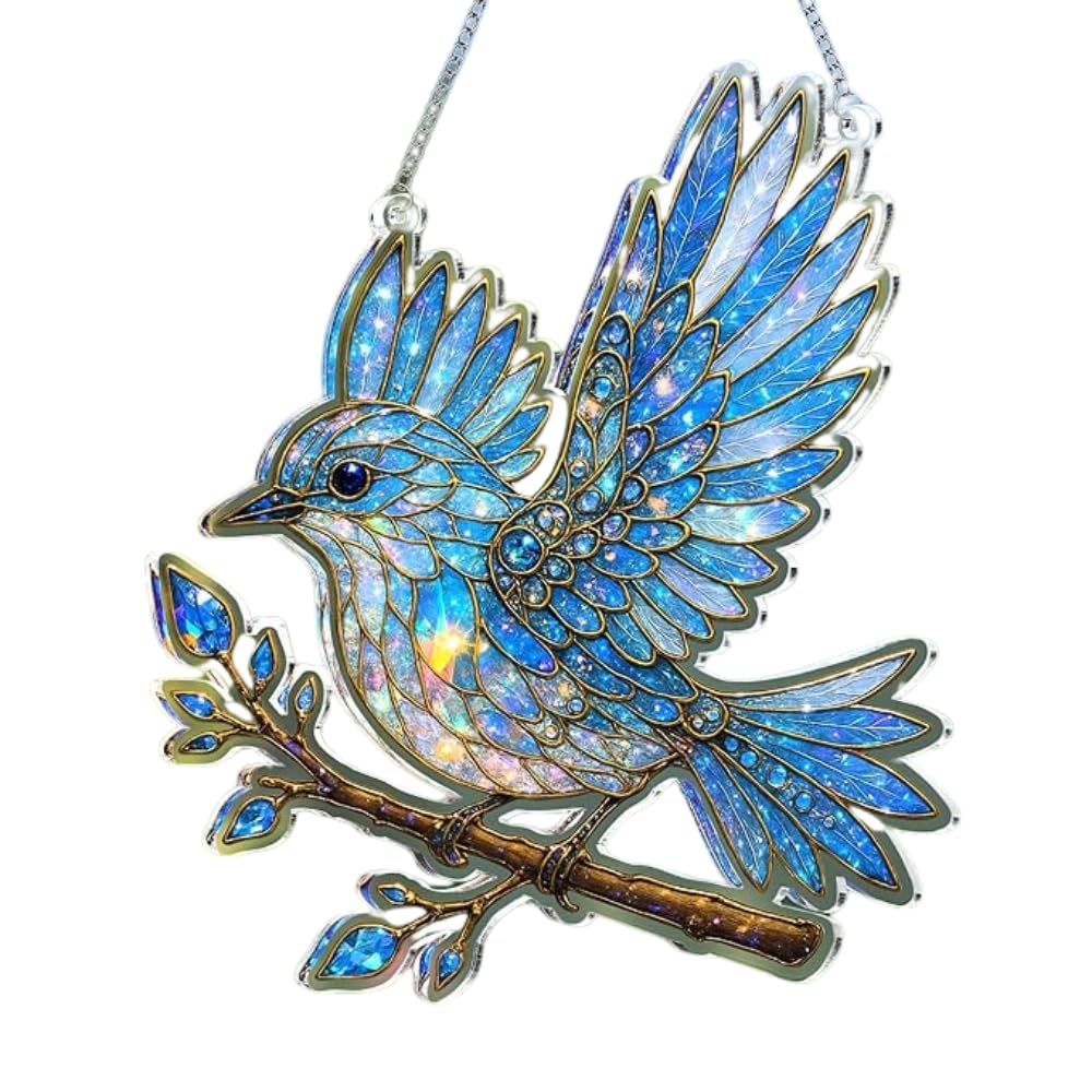 Solymall Spirit Bluebird Ornament closeup sky blue acrylic