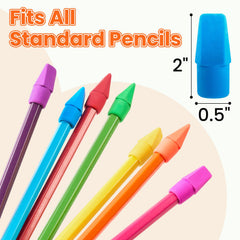 Assorted colors Sooez cap erasers on pencils