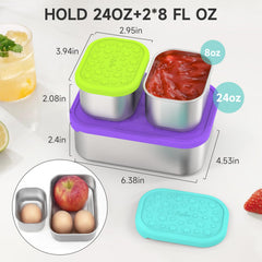 SOPHICO 8 oz lunch boxs for kids with silicone lid