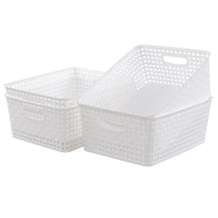 Sosody storage baskets 8 L white 4 packs on shelf