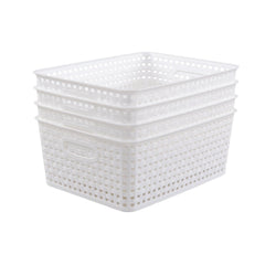 White Sosody plastic storage baskets 8 L for kitchen and office