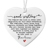 Soul Sister Gift Keepsake white ceramic heart ornament