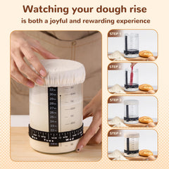 30oz sourdough starter jar with tracker thermometer and spatula