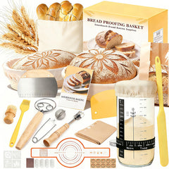 Sourdough Starter Kit Beginners with 9in round banneton