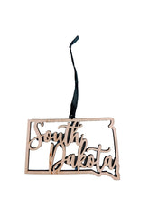 South Dakota Christmas Ornament wood ornament 4.5 inches long
