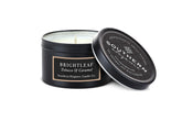 Southern Elegance Brightleaf Tobacco and Caramel candle in 6 oz travel tin