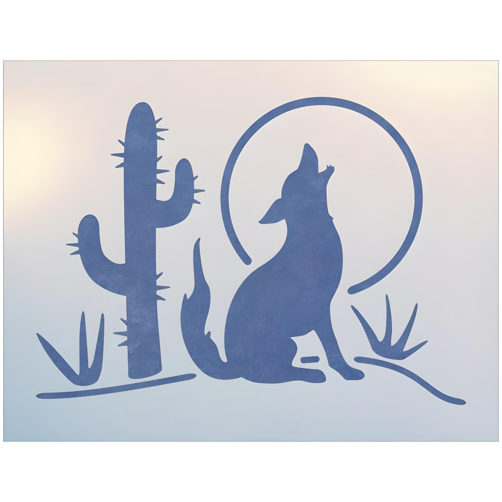 Southwest Coyote Stencil 11x7-9 Mylar reusable stencil