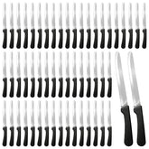 Sowhatsowoo 100 piece steak knives serrated blades round tips
