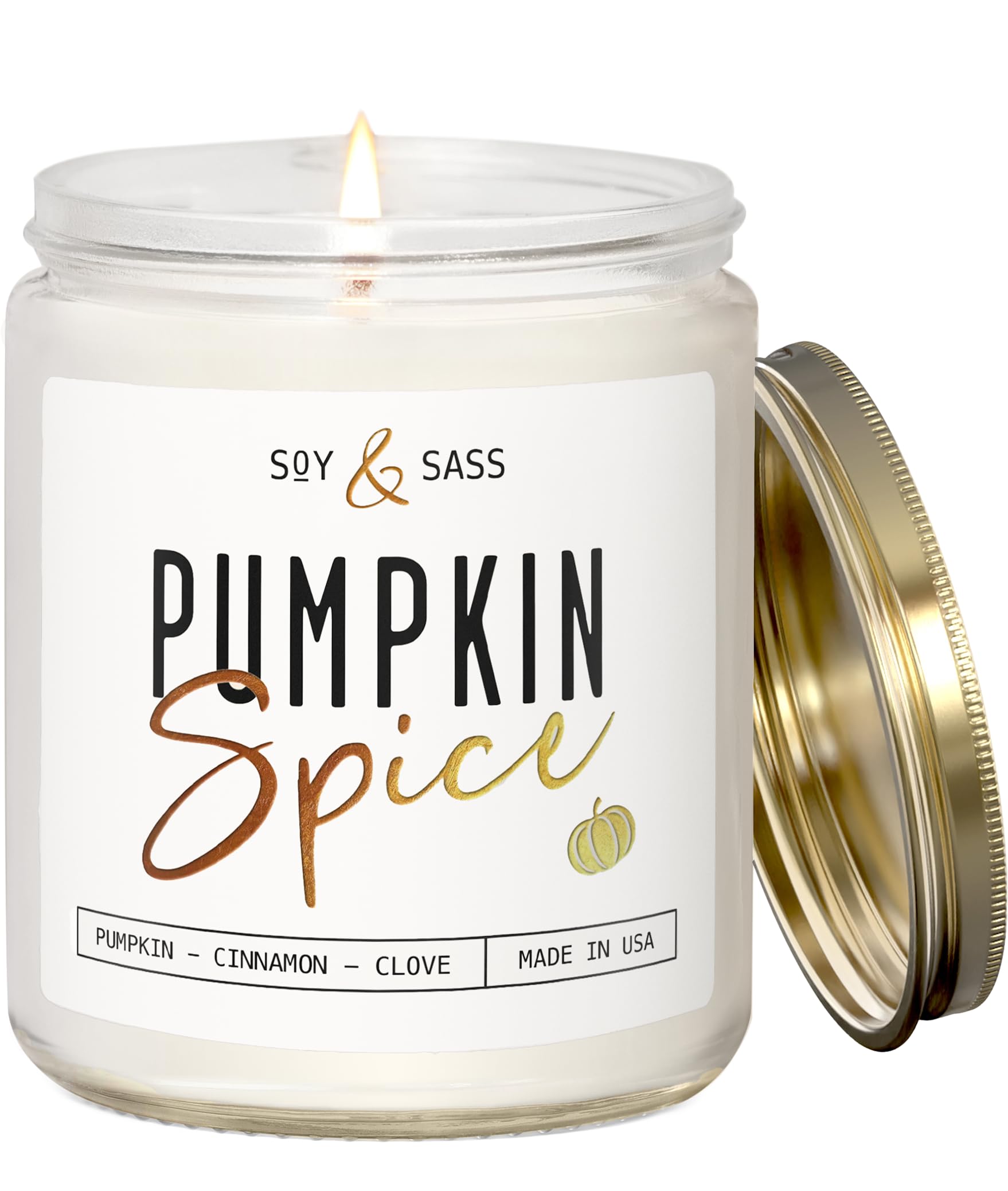Soy and Sass pumpkin spice candle 9oz reusable jar