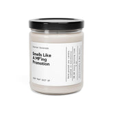 9oz soy wax candle in clear glass jar with black lid