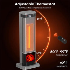 Quiet operation space heater with a 12-hour timer