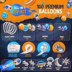 Space Orange Balloon Arch Kit display image