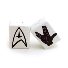 Space Salt and Pepper Shaker Set two stoneware shakers 2.5 inches tall rectangular