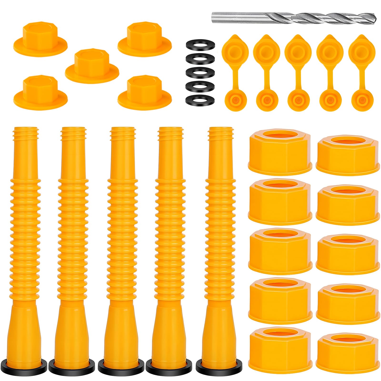 Spacemart gas can spout replacement 5 pack yellow