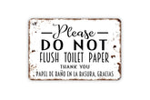 spanish sign indoor outdoor metal tin bathroom