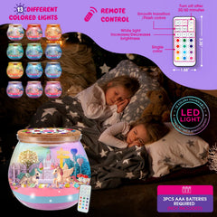 Girls crafting with unicorn terrarium kit ages 4 to 12