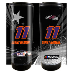 Sparta Pewter travel mug featuring Denny Hamlin number 11 team colors