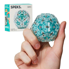 Speks Geode Magnetic Sphere on desk with interlocking magnets