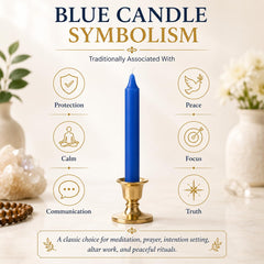 Spell Chime Mini Taper Candles blue unscented