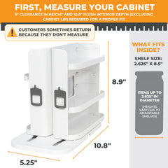 Adjustable shelves on Cabinet Caddy SNAP