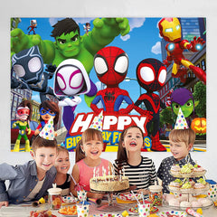 Close up of clear and bright printing on Happy Birthday backdrop