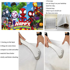 Kids birthday party decor Spider and Friends banner
