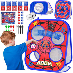 Spider Bean Bag Toss Game cornhole board set for kids ages 3-8 outdoors