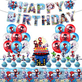 Banner and decor from Spider Birthday Party Supplies