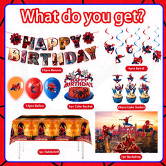 Cartoon spider party pack banner backdrop
