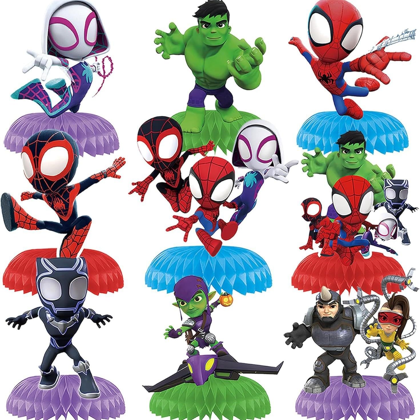 Spider Honeycomb Table Centerpiece for movie theme party