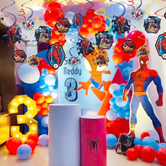 Three swirls with 5-inch cutouts for Spider-Man decor