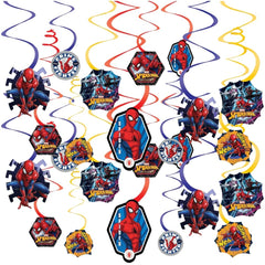 Spider-Man Webbed Wonder Swirl Value Pack 12 piece hanging decorations