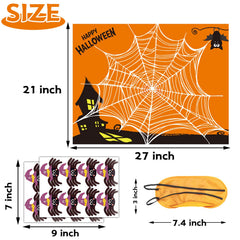 Spider on web poster 28.2 by 21.2 inches with removable spiders