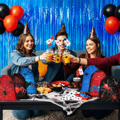 Safe and durable materials used in spider party favors including polyester silicone and plastic