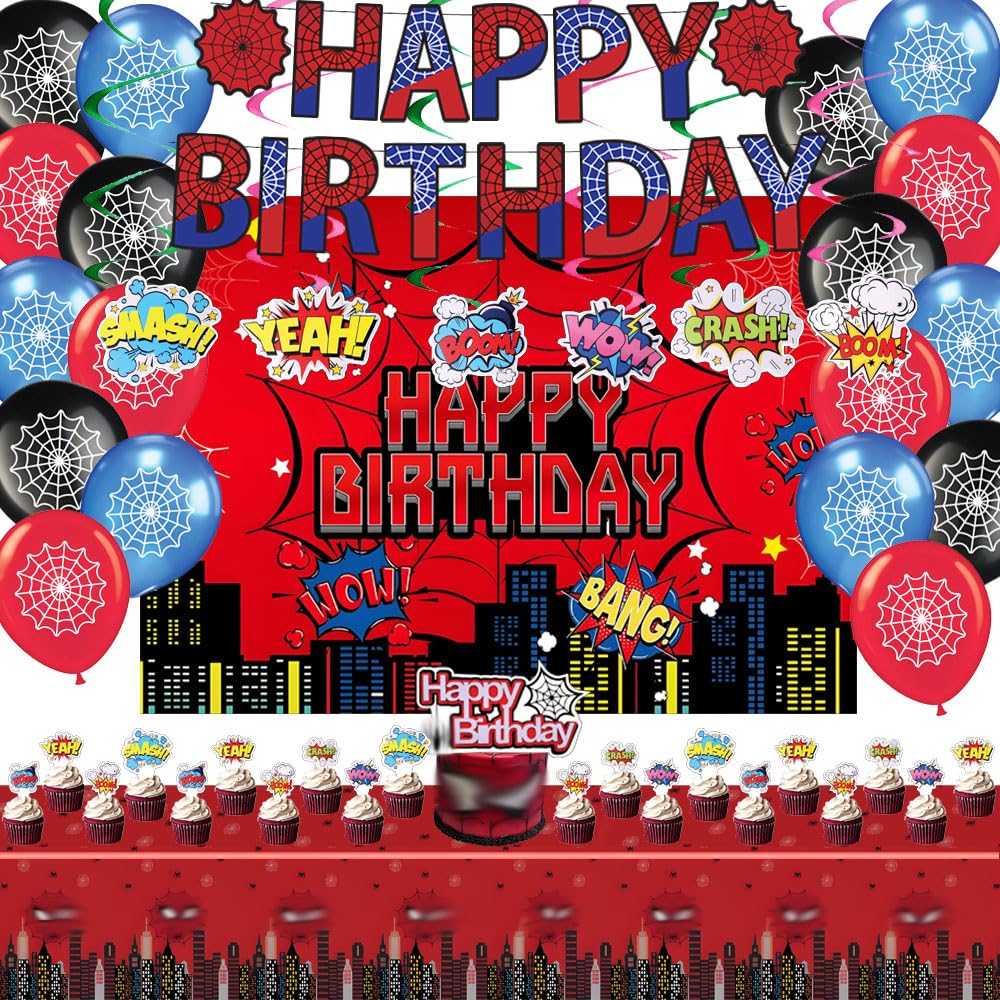 Backdrop for Spider Theme Birthday Party Supplies