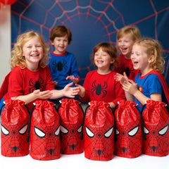 Spider themed gift bags for birthday party favors 7x10 in