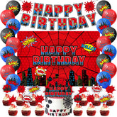 Spider Web Birthday Party banner included in set